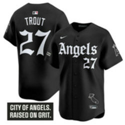 Nike Los Angeles Angels of Anaheim #27 Mike Trout Black 5(V) Joint MLB Jersey