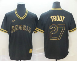 Nike Los Angeles Angels of Anaheim #27 Mike Trout Pullover Cooperstown Collection Authentic stitched MLB jersey