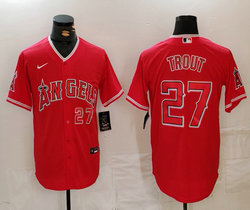 Nike Los Angeles Angels of Anaheim #27 Mike Trout Red Game Authentic stitched MLB jersey
