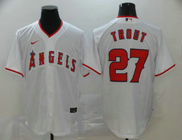 Nike Los Angeles Angels of Anaheim #27 Mike Trout White Game Authentic stitched MLB jersey