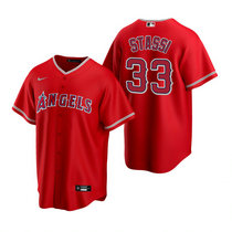 Nike Los Angeles Angels of Anaheim #33 Max Stassi Red Game Authentic stitched MLB jersey
