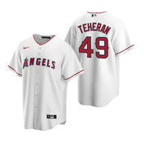 Nike Los Angeles Angels of Anaheim #49 Julio Teheran White Game Authentic stitched MLB jersey