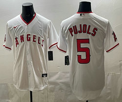 Nike Los Angeles Angels of Anaheim #5 Albert Pujols White Game Authentic stitched MLB jersey