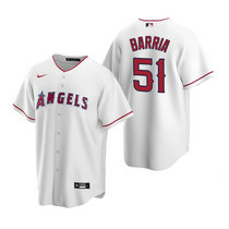 Nike Los Angeles Angels of Anaheim #51 Jaime Barria White Game Authentic stitched MLB jersey