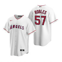 Nike Los Angeles Angels of Anaheim #57 Hansel Robles White Game Authentic stitched MLB jersey