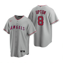 Nike Los Angeles Angels of Anaheim #8 Justin Upton Gray Game Authentic stitched MLB jersey