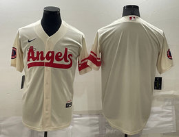 Nike Los Angeles Angels of Anaheim Blank Cream City Game Authentic Stitched MLB Jersey