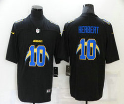 Nike Los Angeles Chargers #10 Justin Herbert Black Shadow Authentic Stitched NFL Jersey