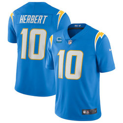 Nike Los Angeles Chargers #10 Justin Herbert Blue With 2-star C Patch Vapor Untouchable Authentic Stitched NFL Jersey