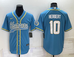 Nike Los Angeles Chargers #10 Justin Herbert Powder Blue Joint adults Authentic Stitched baseball jersey