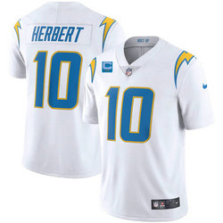 Nike Los Angeles Chargers #10 Justin Herbert White With 2-star C Patch Vapor Untouchable Authentic Stitched NFL Jersey