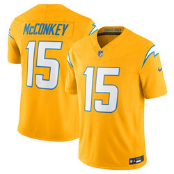 Nike Los Angeles Chargers #15 Ladd McConkey Gold Throwback Stitched NFL Jersey
