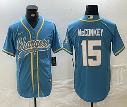 Nike Los Angeles Chargers #15 Ladd McConkey Powder Blue Joint adults Authentic Stitched baseball jersey