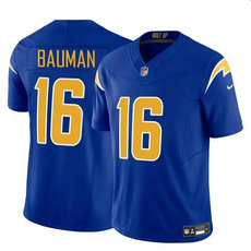 Nike Los Angeles Chargers #16 Casey Bauman Royal 2023 F.U.S.E. Football Stitched Jersey