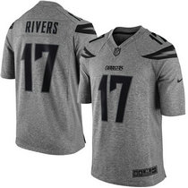 Nike Los Angeles Chargers #17 Philip Rivers Gray Gridiron Limited Authentic stitched NFL jersey