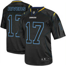 Nike Los Angeles Chargers #17 Philip Rivers Lights Out Black Authentic stitched NFL jersey