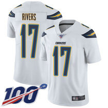 Nike Los Angeles Chargers #17 Philip Rivers With NFL 100th Season Patch White Vapor Untouchable Authentic Stitched NFL jersey