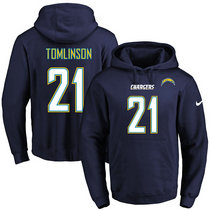 Nike Los Angeles Chargers #21 LaDainian Tomlinson Stitched Navy Blue Name and Number Pullover NFL Hoodie
