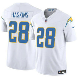 Nike Los Angeles Chargers #28 Hassan Haskins White Vapor Untouchable Authentic Stitched NFL Jersey