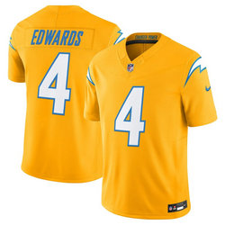 Nike Los Angeles Chargers #4 Taylor Heinicke Gold Authentic Stitched NFL Jersey