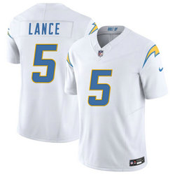 Nike Los Angeles Chargers #5 Trey Lance White Stitched Jersey