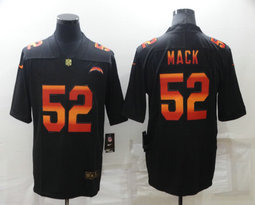 Nike Los Angeles Chargers #52 Khalil Mack Black seven Rainbow Authentic stitched NFL jersey
