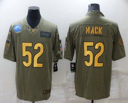 Nike Los Angeles Chargers #52 Khalil Mack Camo Gold salute to service Authentic stitched NFL jersey