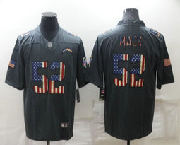 Nike Los Angeles Chargers #52 Khalil Mack Carbon black retro flag Authentic stitched NFL jersey