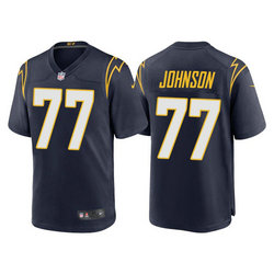 Nike Los Angeles Chargers #77 Zion Johnson Navy Vapor Untouchable Authentic Stitched NFL Jersey