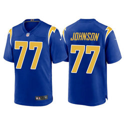 Nike Los Angeles Chargers #77 Zion Johnson Royal Vapor Untouchable Authentic Stitched NFL Jersey