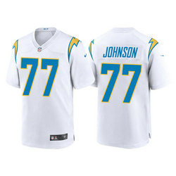 Nike Los Angeles Chargers #77 Zion Johnson White Vapor Untouchable Authentic Stitched NFL Jersey