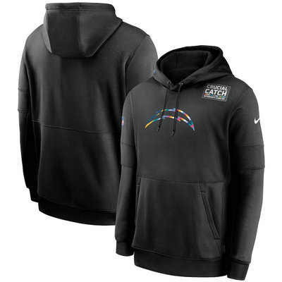 Nike Los Angeles Chargers Black Crucial Catch Sideline Performance Pullover Hoodie