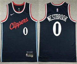 Nike Los Angeles Clippers #0 Russell Westbrook 2024-25 Navy Authentic Stitched NBA Jersey