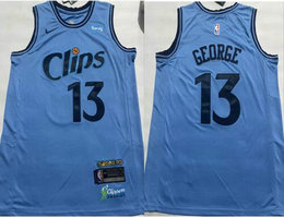 Nike Los Angeles Clippers #13 Paul George 2025 City With Advertising Stitched Jersey