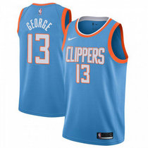 Nike Los Angeles Clippers #13 Paul George Blue Game City Authentic Stitched NBA jersey