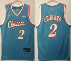 Nike Los Angeles Clippers #2 Kawhi Leonar City 75th anniversary With Advertising Authentic Stitched NBA jersey