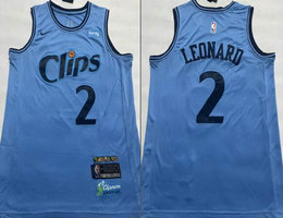 Nike Los Angeles Clippers #2 Kawhi Leonard 2025 City With Advertising Stitched Jersey
