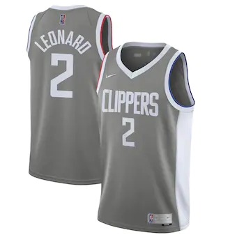 Nike Los Angeles Clippers #2 Kawhi Leonard Gray Authentic Stitched NBA jersey.jpg