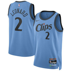 Nike Los Angeles Clippers #2 Kawhi Leonard Light Blue 2024-25 City Stitched NBA Jersey