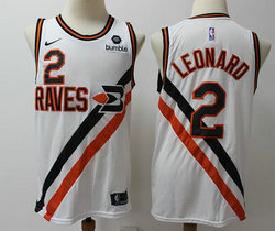 Nike Los Angeles Clippers #2 Kawhi Leonard White Game With Advertising patch Authentic Stitched NBA jersey