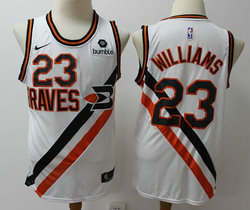 Nike Los Angeles Clippers #23 Lou Williams White Game With Advertising patch Authentic Stitched NBA jersey