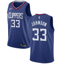 Nike Los Angeles Clippers #33 Wesley Johnson Blue Game Authentic Stitched NBA jersey