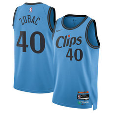 Nike Los Angeles Clippers #40 Ivica Zubac Light Blue 2024-25 City Stitched NBA Jersey