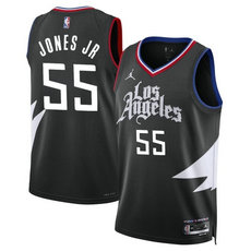 Nike Los Angeles Clippers #55 Derrick Jones Jr Black Statement Edition Stitched Jersey