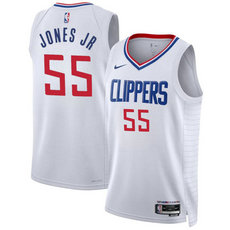 Nike Los Angeles Clippers #55 Derrick Jones Jr White Association Edition Stitched Jersey