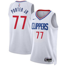 Nike Los Angeles Clippers #77 Kevin Porter Jr White Association Edition Stitched Jersey