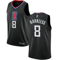 Nike Los Angeles Clippers #8 Moe Harkless Black Game Authentic Stitched NBA jersey
