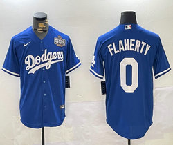 Nike Los Angeles Dodgers #0 Jack Flaherty Blue 2024 World Series Authentic Stitched MLB Jersey