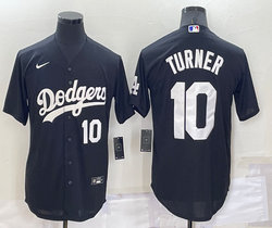Nike Los Angeles Dodgers #10 Justin Turner Black 10 In Front Inverted Legend Authentic Stitched MLB Jersey