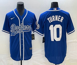 Nike Los Angeles Dodgers #10 Justin Turner Blue Joint Stitched MLB Jersey